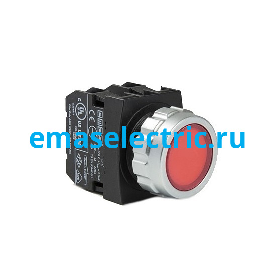 H102DK Кнопка (1НО+1НЗ), красный цвет, серия H (30мм) (250В AC, 4А), IP50