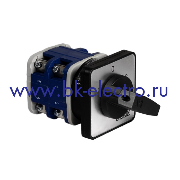 PSA063KD234S Переключатель полюсов реверсивный 63А, 2 полюса (1-0-2) 60° 64*64