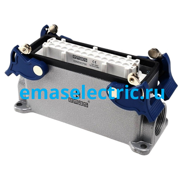 EBM24PD14 Кожух с гнездом металлический, 24 полюса, 16A, боковой ввод (PG 21), IP65