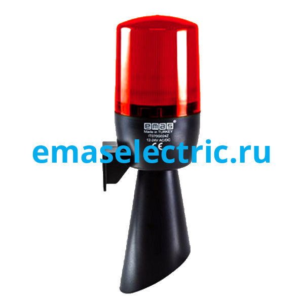 IT070R024C Сигнальная колонна маячкового типа с включаемым зуммером (звуковой рожок), красный цвет, 12-24В AC/DC, IP65