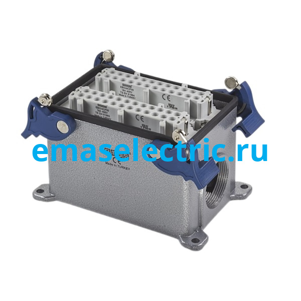 EBM48PD24 Кожух с гнездом металлический, 48 полюсов, 16A, 2 боковых ввода (PG 29), IP65