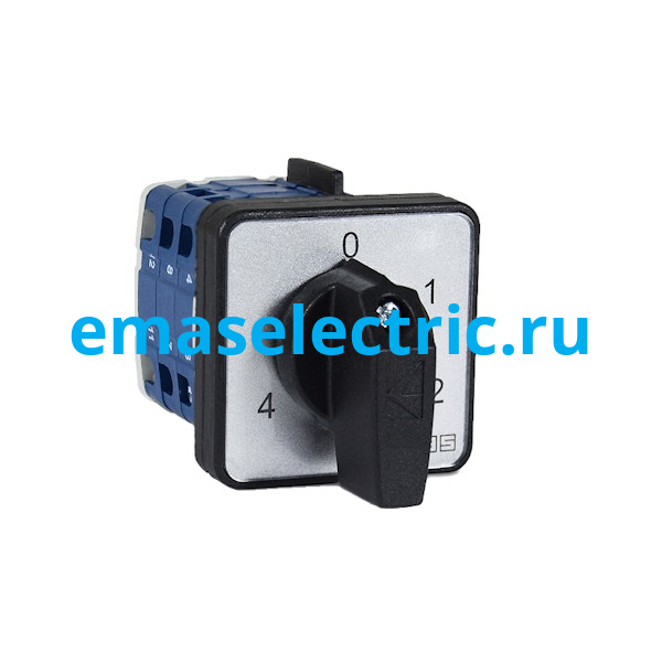 PSA025KS134S Переключатель многоступенчатый 25А (0-4), 1 полюс, рамка 48х48мм, 400В AC, IP54