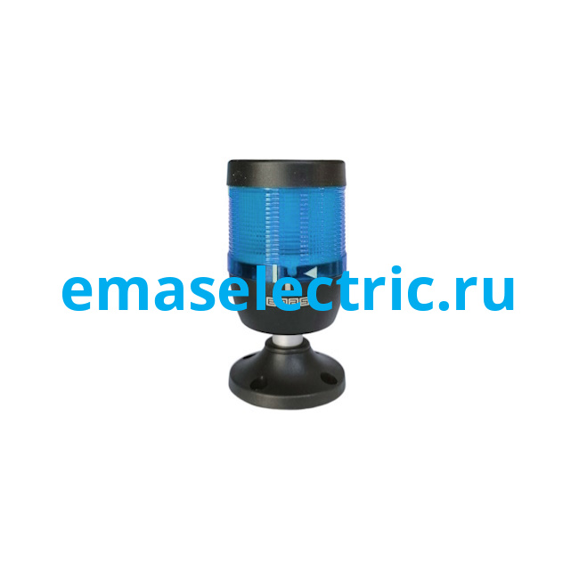 IK71L024XM02M Сигнальная колонна 70мм, одноцветная (синий цвет), светодиод LED, алюм. патрубок 20мм. с основанием, 24В AC/DC, IP40