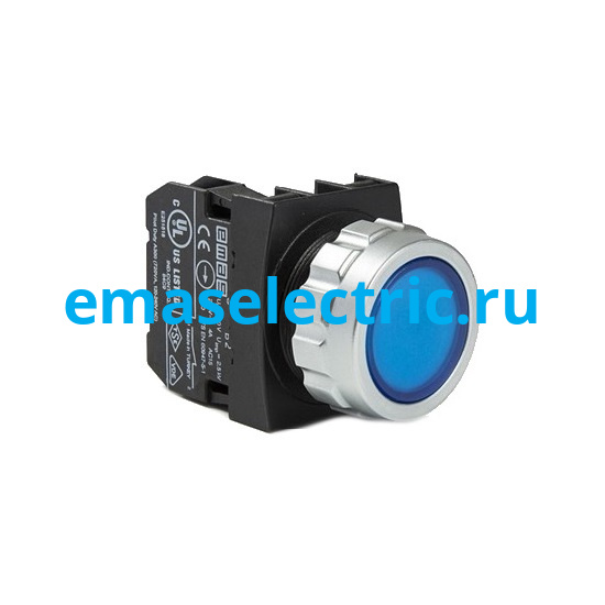 H100DM Кнопка (1НО), синий цвет, серия H (30мм) (250В AC, 4А), IP50