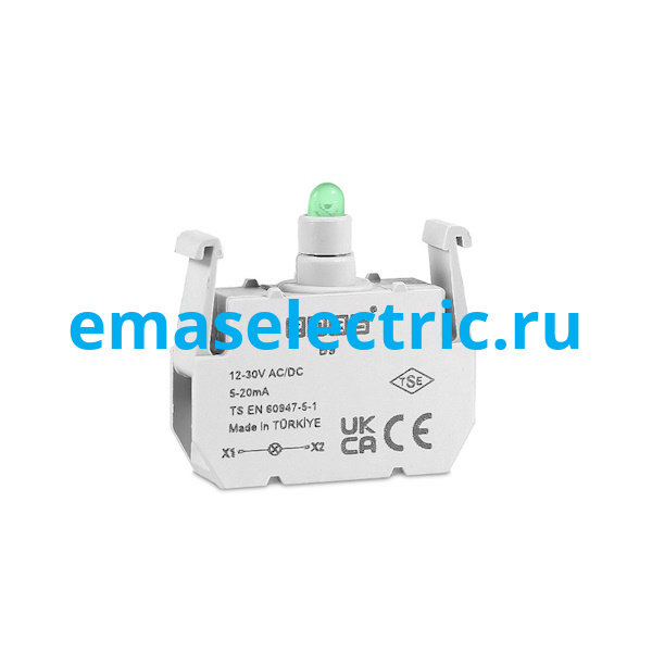 B9 Блок подсветки светодиод, зелёный цвет, серия B, 12-30В AC/DC