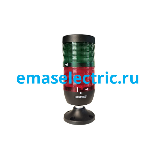 IK72L024XM02 Сигнальная колонна 70мм, одноцветная (красный, зеленый цвет), светодиод LED, алюм. патрубок 20мм. с основанием, 24В AC/DC, IP40