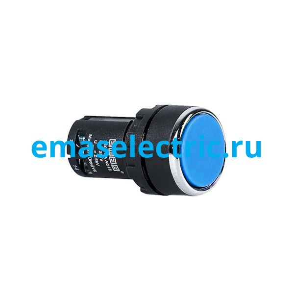 MB100DM Кнопка моноблочная (1НО), синий цвет, серия MB (240В, 0,3А), IP50