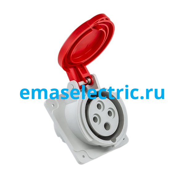 ECE416V5PE Наклонный корпус с гнездом 4*16 A (3P+E), стандарт CEE NORM, винтовое подключение (380-415В AC), IP44