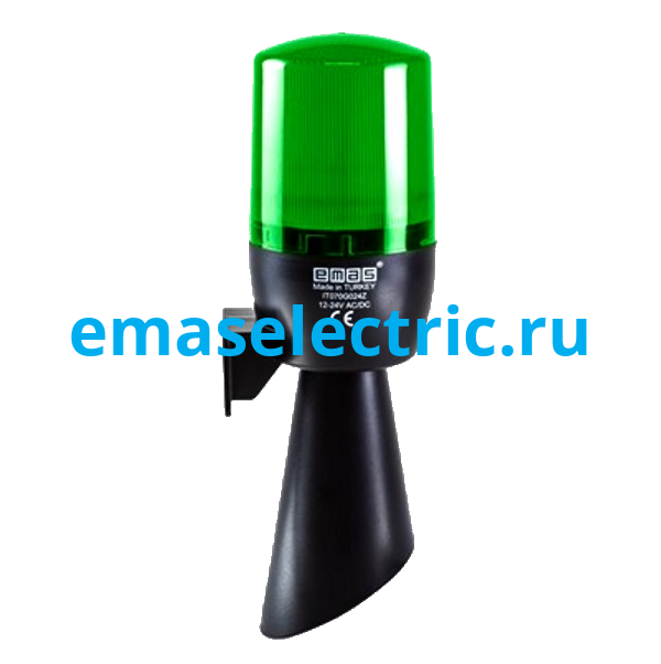 IT070G024Z Сигнальная колонна маячкового типа с зуммером (звуковой рожок), зелёный цвет, 12-24В AC/DC, IP65
