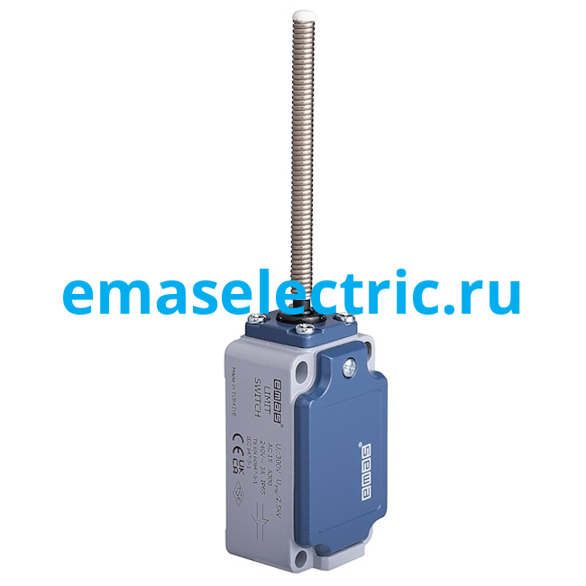L52K13SOP103 Концевой выключатель, привод металлическая пружина и пластиковым наконечником (1НЗ+1НО, мгновенное сраб.), серия L52, металлический корпус (240В AC, 3А), IP65