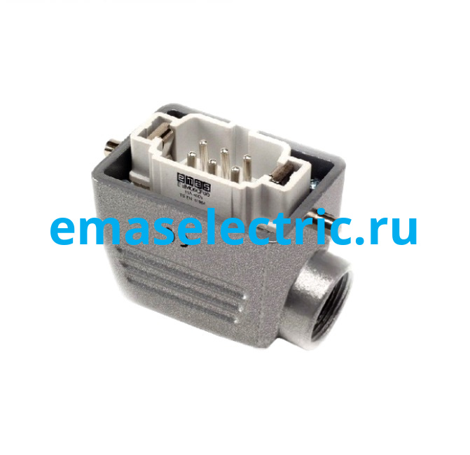 EBM06FU10 Кожух со штепселем металлический, 6 полюсов, 16A, боковой ввод (PG 16), IP65