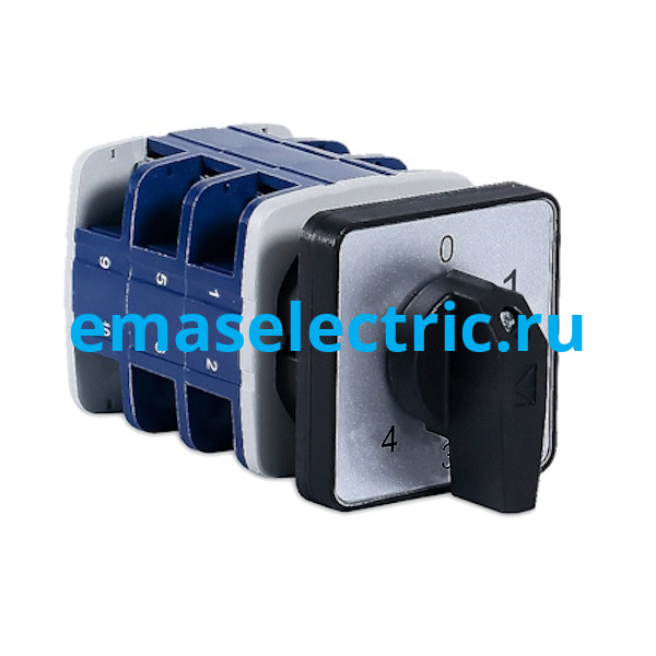 PSA063KS134S Переключатель многоступенчатый 63А (0-4), 1 полюс, рамка 64х64мм, 400В AC, IP54