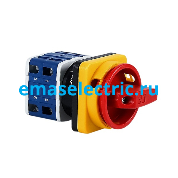 PSA032AK341E Переключатель двухпозиционный аварийный 32А (0-1) 90˚, 3 полюса, рамка 64х64мм, 400В AC, IP54