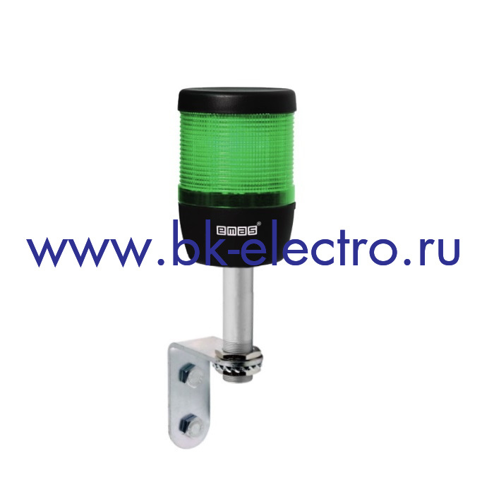 IK71F220XD01-Y Световая колонна Ø70мм. зеленая, стробоскоп  LED FLES (220V AC) крепление на стену