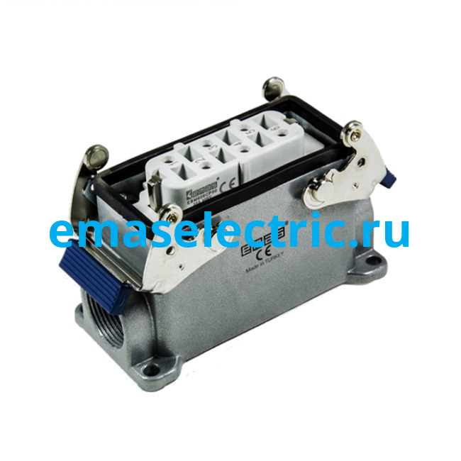 EBM606PD17 Кожух с гнездом металлический, 6 полюсов, 35A, боковой ввод (PG 21), IP65