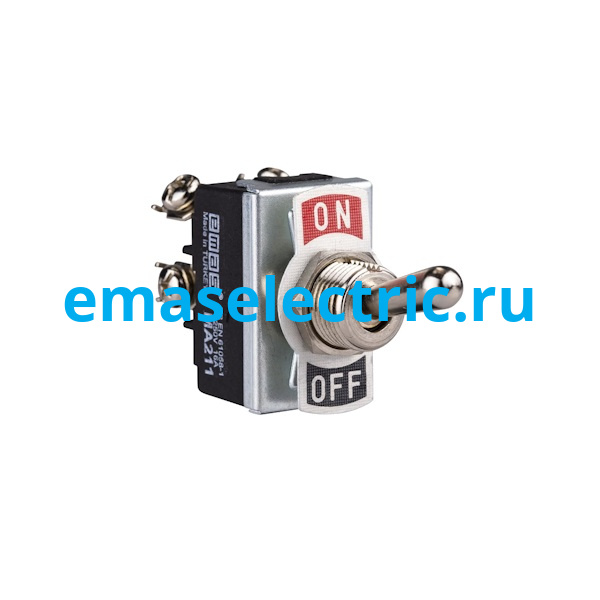 MA211 Тумблер (2НО), винтовое подключение, маркировка ON-OFF, металл покрытый пластиком (250В AC, 16А)