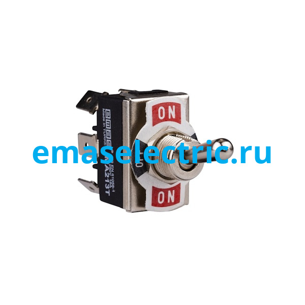 MA213T Тумблер (1НО+1НО), клеммное подключение, маркировка ON-OFF-ON, металл покрытый пластиком (250В AC, 16А)