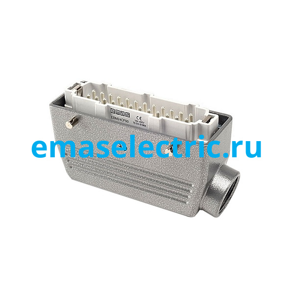EBM24FU10 Кожух со штепселем металлический, 24 полюса, 16A, боковой ввод (PG 21), IP65