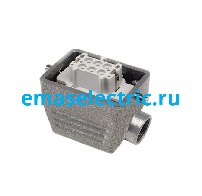EBM06PU10 Кожух с гнездом металлический, 6 полюсов, 16A, боковой ввод (PG 16), IP65
