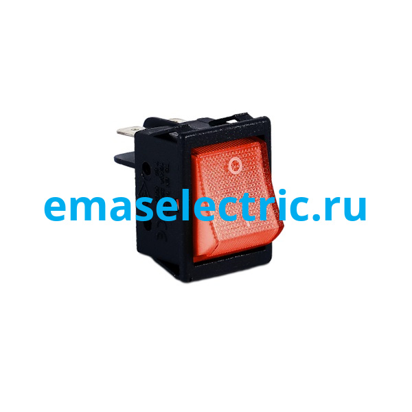A14B1K11 Тумблер клавишный 30*22мм. (0-1) красный с подсветкой (2НО)
