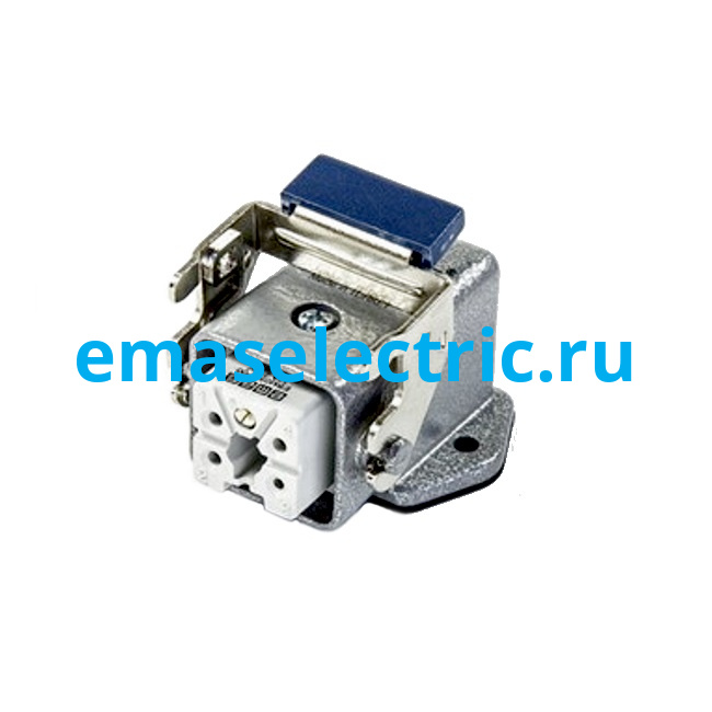 EBM05PE46 Угловой кожух с гнезом металлический, 5 полюсов, 10A, нижний ввод (PG 11), фиксаторы металл, IP65