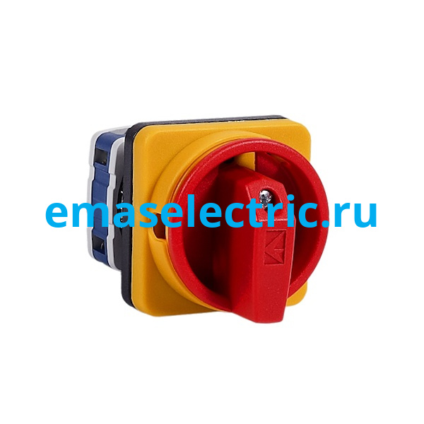 PSA016AK941E Переключатель двухпозиционный аварийный 16А (0-1) 90˚, 3 полюса + нейтраль, рамка 48х48мм, 400В AC, IP54