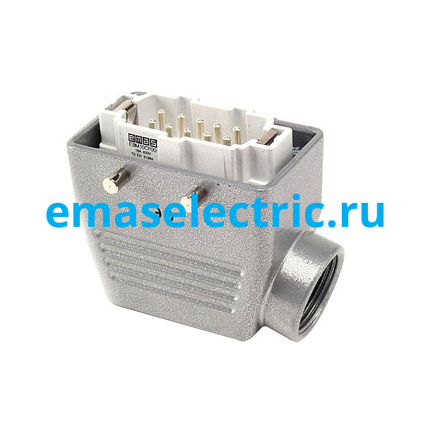 EBM10FU10 Кожух со штепселем металлический, 10 полюсов, 16A, боковой ввод (PG 16), IP65