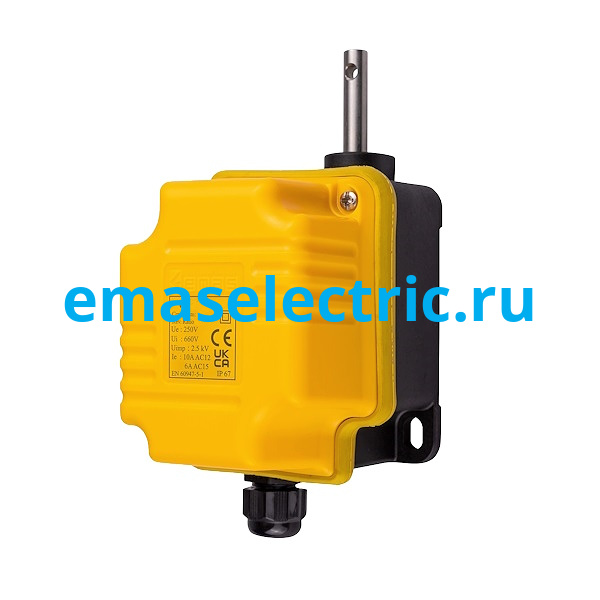 VT2075D Поворотный концевой выключатель, 2 переключателя, передаточное число 1/75, угол срабатывания 60° (240В AC, 3А), IP67