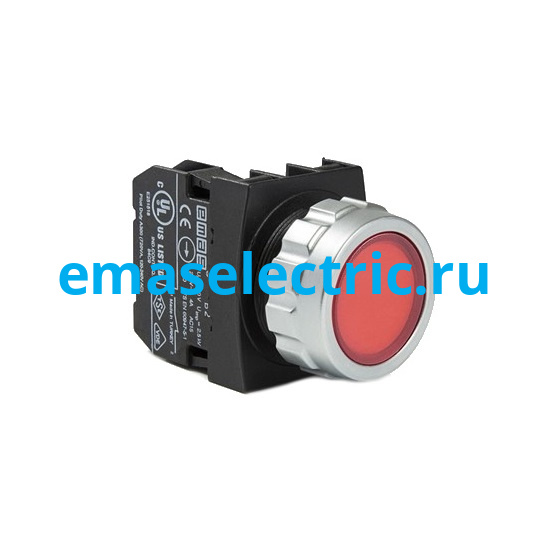 H100DK Кнопка (1НО), красный цвет, серия H (30мм) (250В AC, 4А), IP50