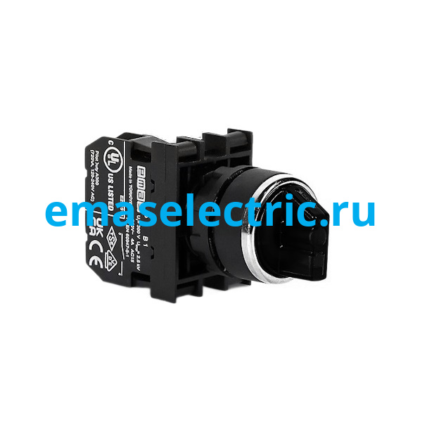 B100SL20H Переключатель Ø22мм. (0-I) 60° с фиксацией, черный (1НО)