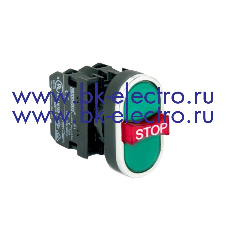 B121B30YY Кнопка тройная Ø22 мм. (1НО+1НЗ+1НО) IP50 с возможностью подсоединения блок контакта подсветки