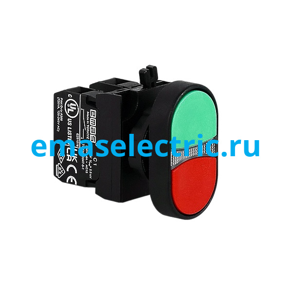 CP102K20KY Кнопка сдвоенная (1НО+1НЗ), красный + зелёный цвет, серия CP (250В AC, 4А), IP65