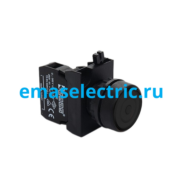 CP100FH Кнопка с фиксацией (1НО), чёрный цвет, серия CP (250В AC, 4А), IP65