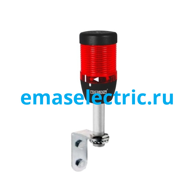 IK51L024XD01 Сигнальная колонна 50мм, одноцветная (красный цвет), светодиод LED, алюм. патрубок 100мм с настенным креплением, 24В AC/DC, IP40