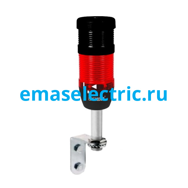 IK51F220ZD01 Сигнальная колонна 50мм, одноцветная (красный цвет), с зуммером, стробоскоп FLESH, алюм. патрубок 100мм с настенным креплением, 220В AC, IP40