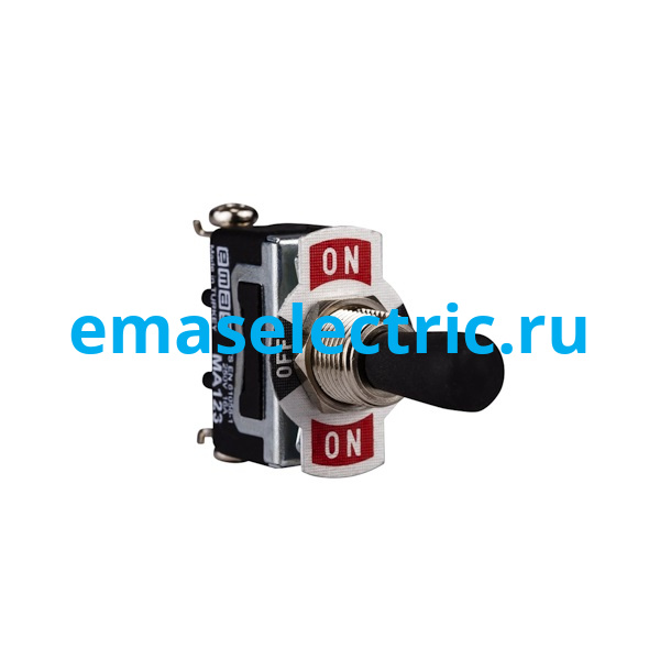 MA123 Тумблер (2НО+2НО), винтовое подключение, маркировка ON-OFF-ON, металл (250В AC, 16А)