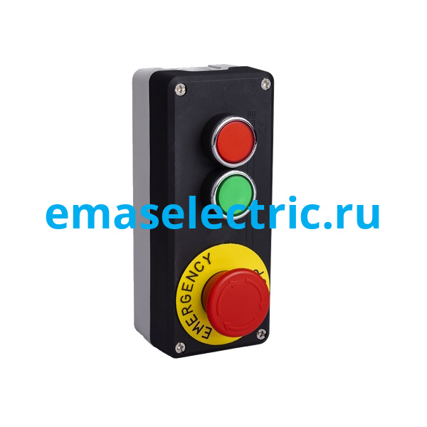 P41A2BE40K Пост управления 3 кнопки, черный-серый цвет, cерия P, пластик, IP65