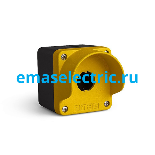 M1CBOS Корпус поста однокнопочный, жёлтый-чёрный цвет, cерия M, металл, IP65