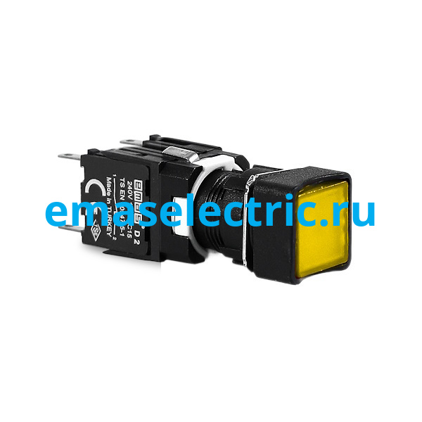 D102KDS Кнопка квадратная (1НО+1НЗ), желтый цвет, серия D (250В AC, 1,5А), IP50 D102KDS Кнопка квадратная (1НО+1НЗ), желтый цвет, серия D (250В AC, 1,5А), IP50