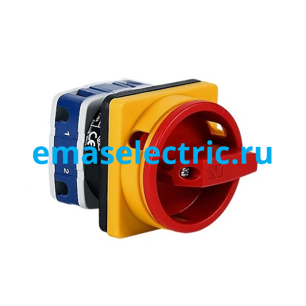 PSA032AK241E Переключатель двухпозиционный аварийный 32А (0-1) 90˚, 2 полюса, рамка 64х64мм, 400В AC, IP54