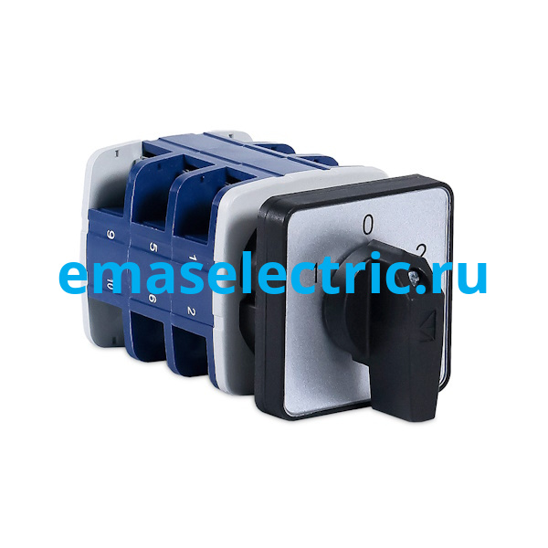 PSA063KD334S Переключатель полюсов 63А (1-0-2) 60˚, 3 полюса, рамка 64х64мм, 400В AC, IP54