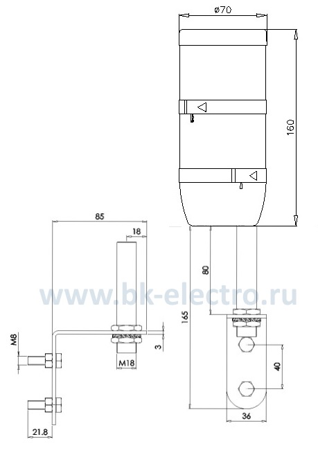 Габаритные размеры колонны